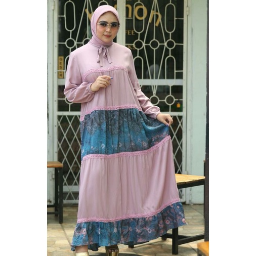 Gamis Jumputan Tingkat - Gambar 2