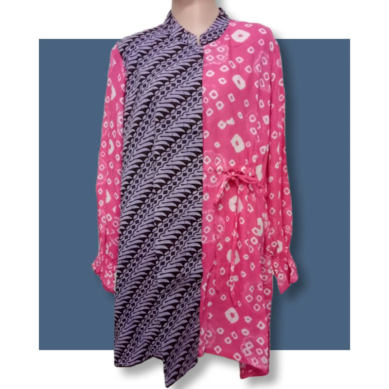 Atasan Blouse Jumputan Kombinasi Batik (L)