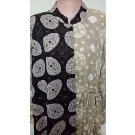 Atasan Blouse Jumputan Kombinasi Batik (L) - Gambar 3