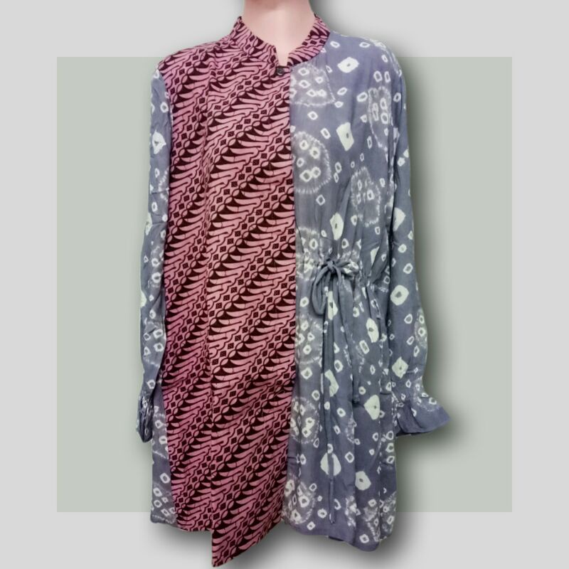 Atasan Blouse Jumputan Kombinasi Batik (S)