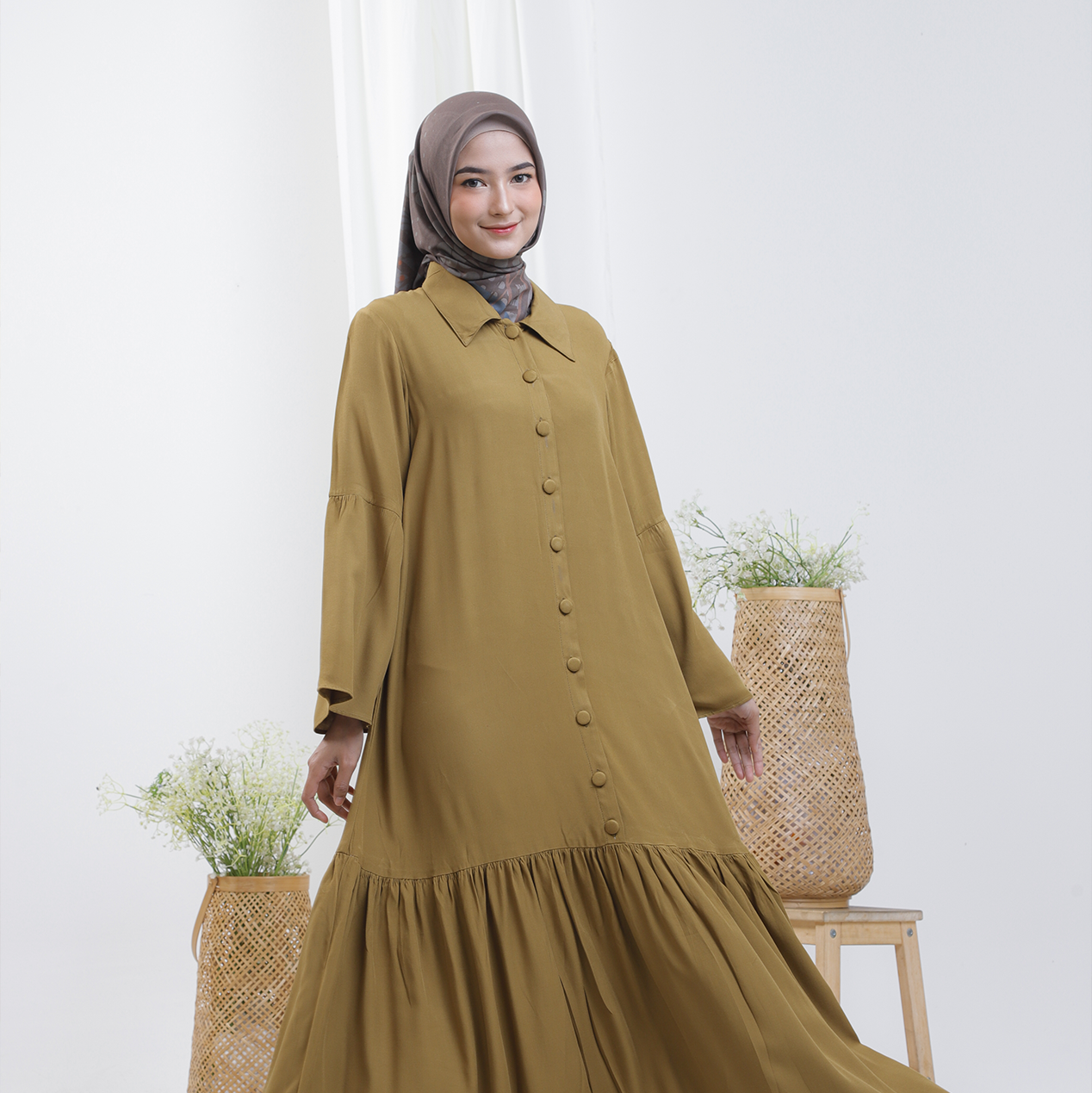 Gamis Polos Rayon Wanita Kekinian RBT - Gambar 2