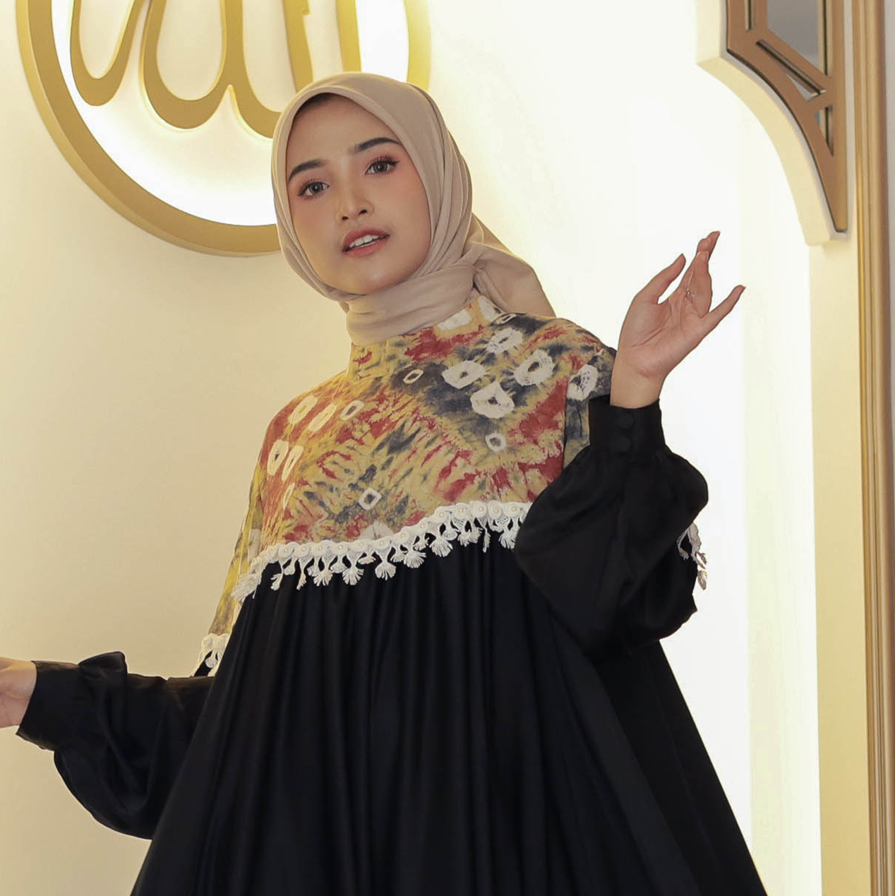 Gamis Jumputan Wanita Renda JUMBO RBT - Gambar 4