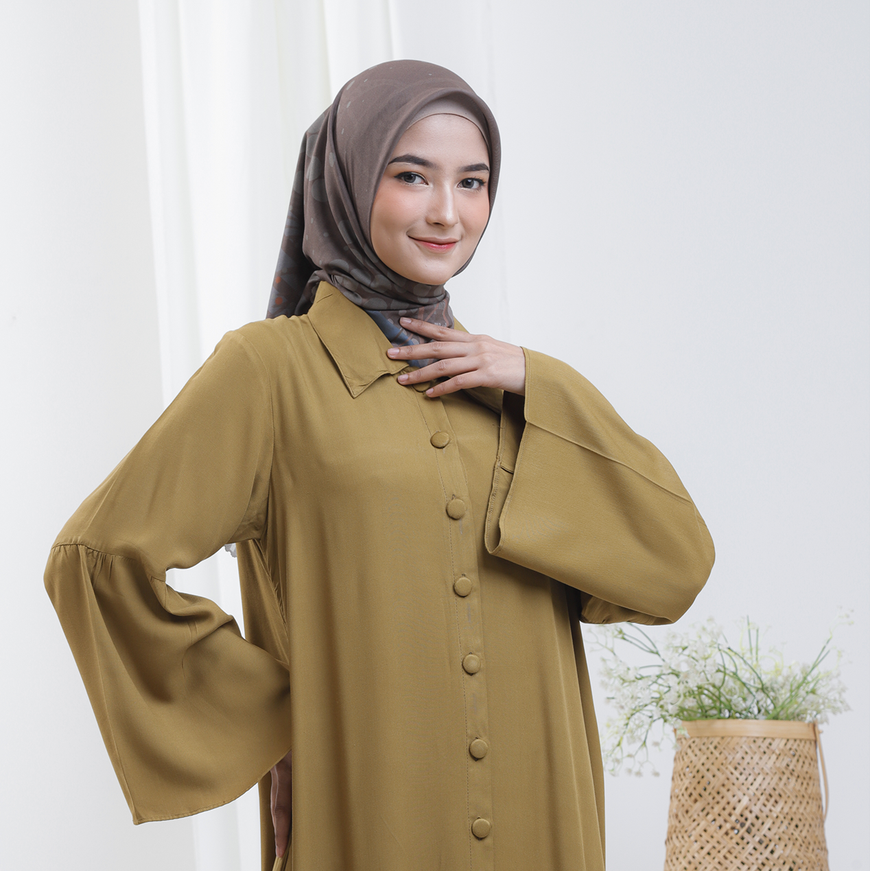 Gamis Polos Rayon Wanita Kekinian RBT - Gambar 3