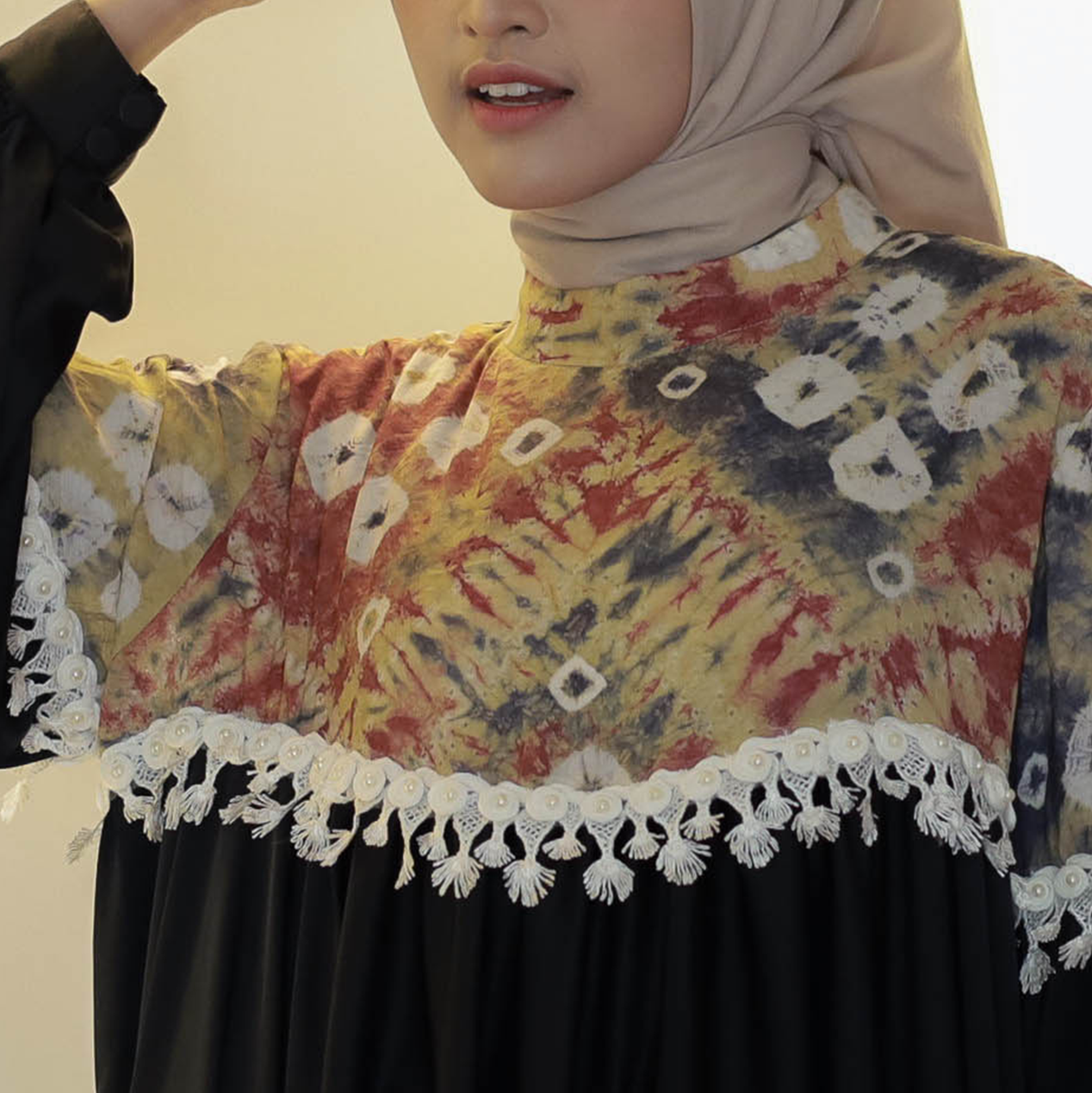 Gamis Jumputan Wanita Renda JUMBO RBT - Gambar 5