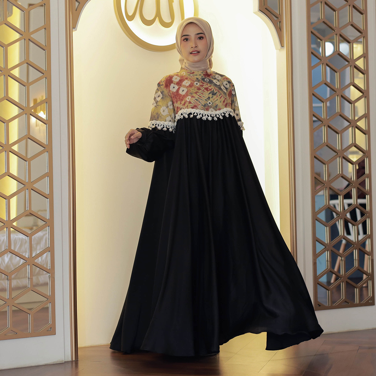 Gamis Jumputan Wanita Renda JUMBO RBT - Gambar 2