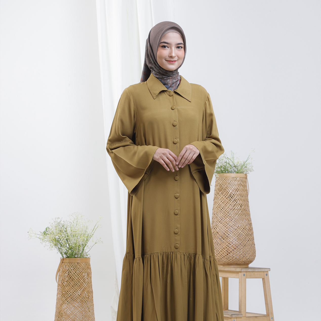 Gamis Polos Rayon Wanita Kekinian RBT