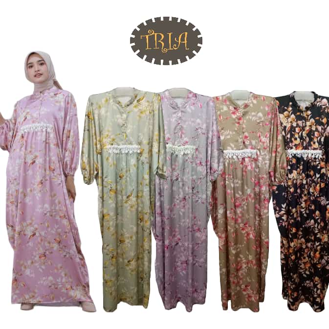 Gamis Dress Lebaran Wanita Motif Floral - Gambar 6