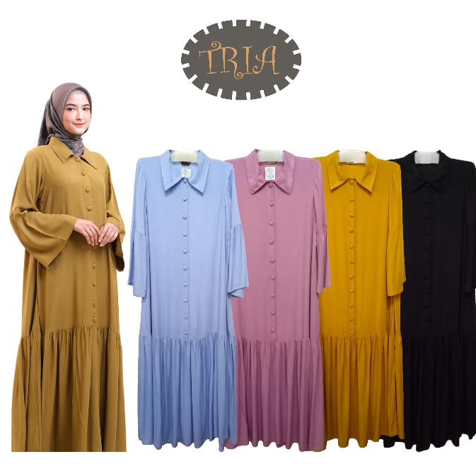 Gamis Polos Rayon Wanita Kekinian RBT - Gambar 6